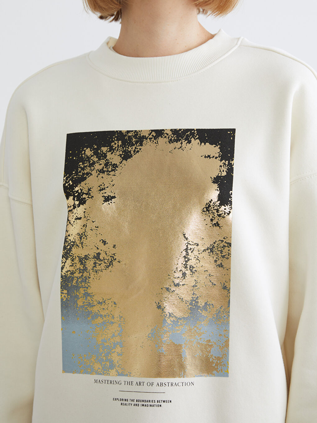 Crew Neck Printed Women's Thick Sweatshirt-4