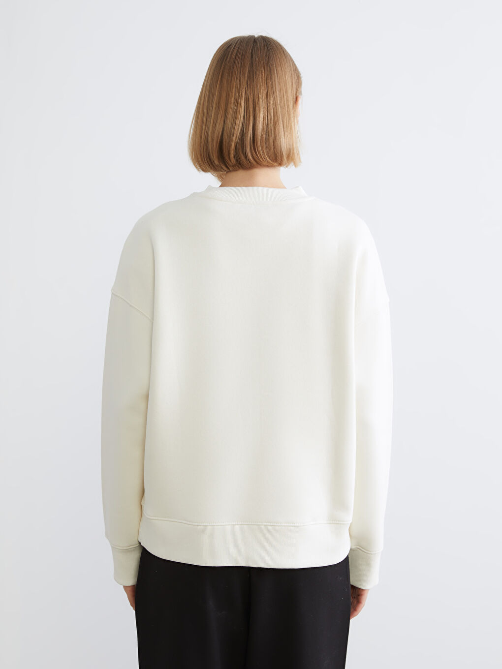 Crew Neck Printed Women's Thick Sweatshirt-6