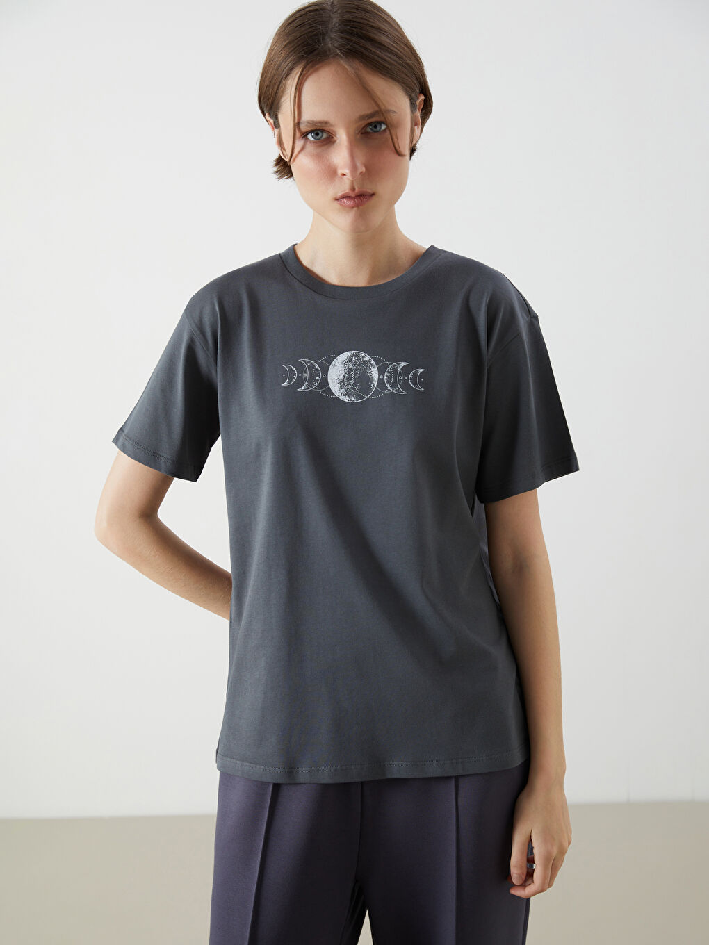 Crew Neck Printed Women's T-Shirt