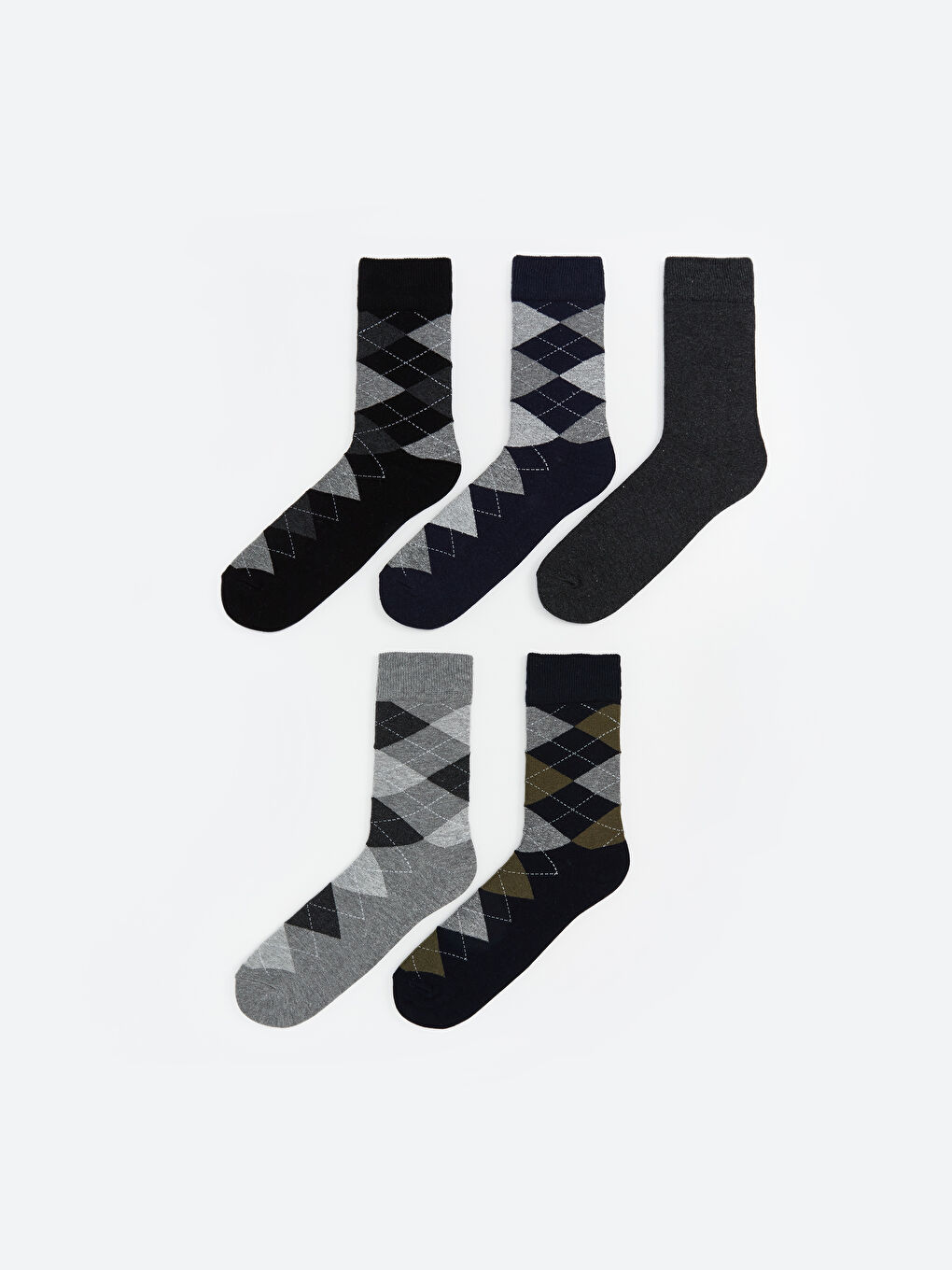 LCW ACCESSORIES جورابە پیاوانی نەخشدار - قەدکورت - ٥ دانە لەیەک پاکەتدا -W5CL63Z8-K00