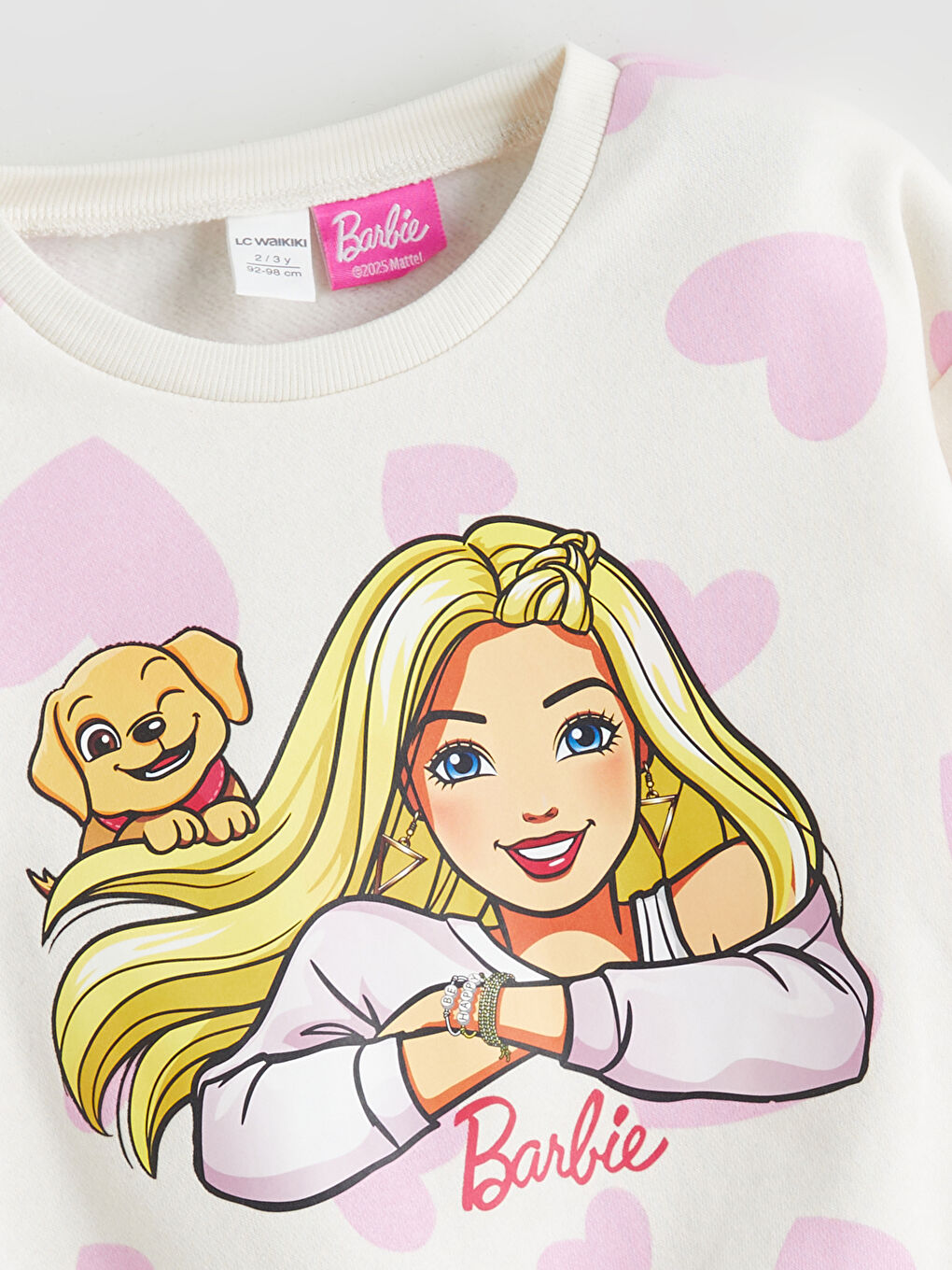 Crew Neck Barbie Printed Girls' Sweatshirt-1