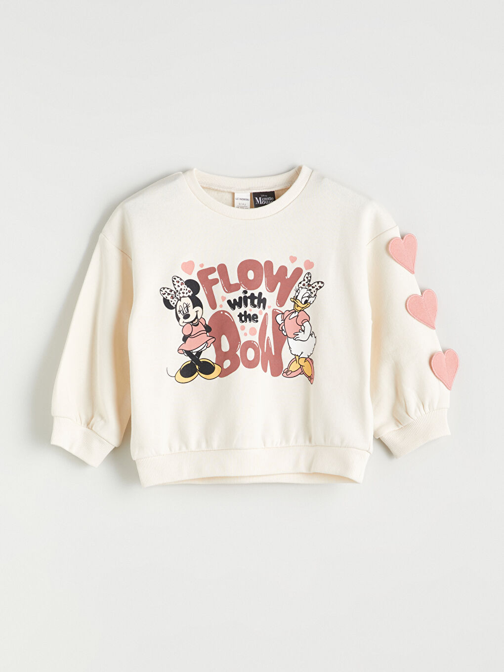 Crew Neck Minnie Mouse Printed Girls' Sweatshirt
