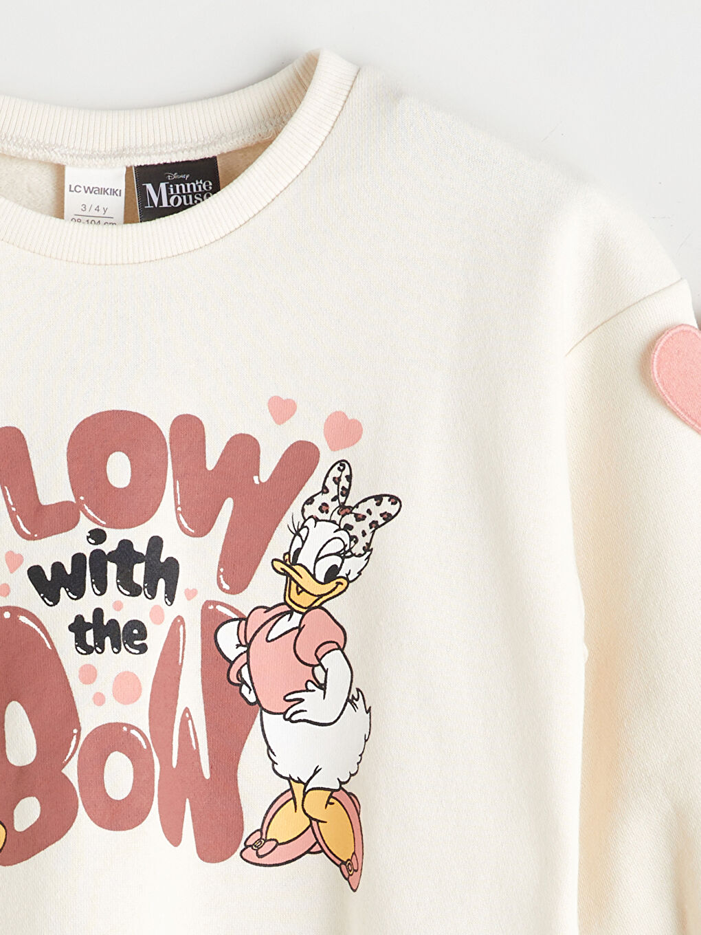 Crew Neck Minnie Mouse Printed Girls' Sweatshirt-1