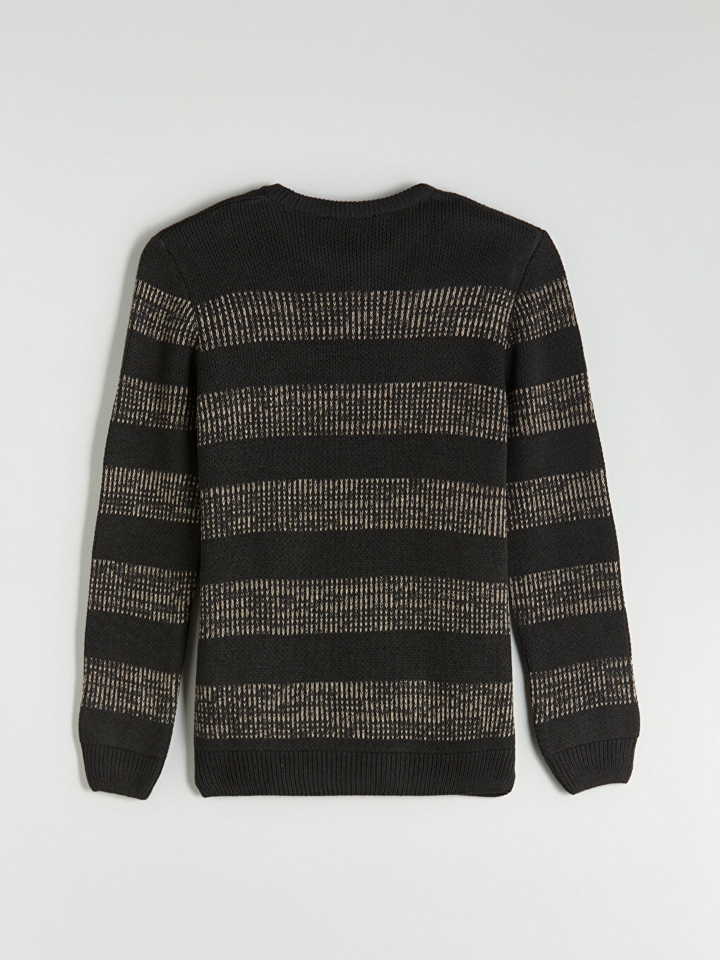 Haki Bisiklet Yaka Çizgili Erkek Triko Kazak-5