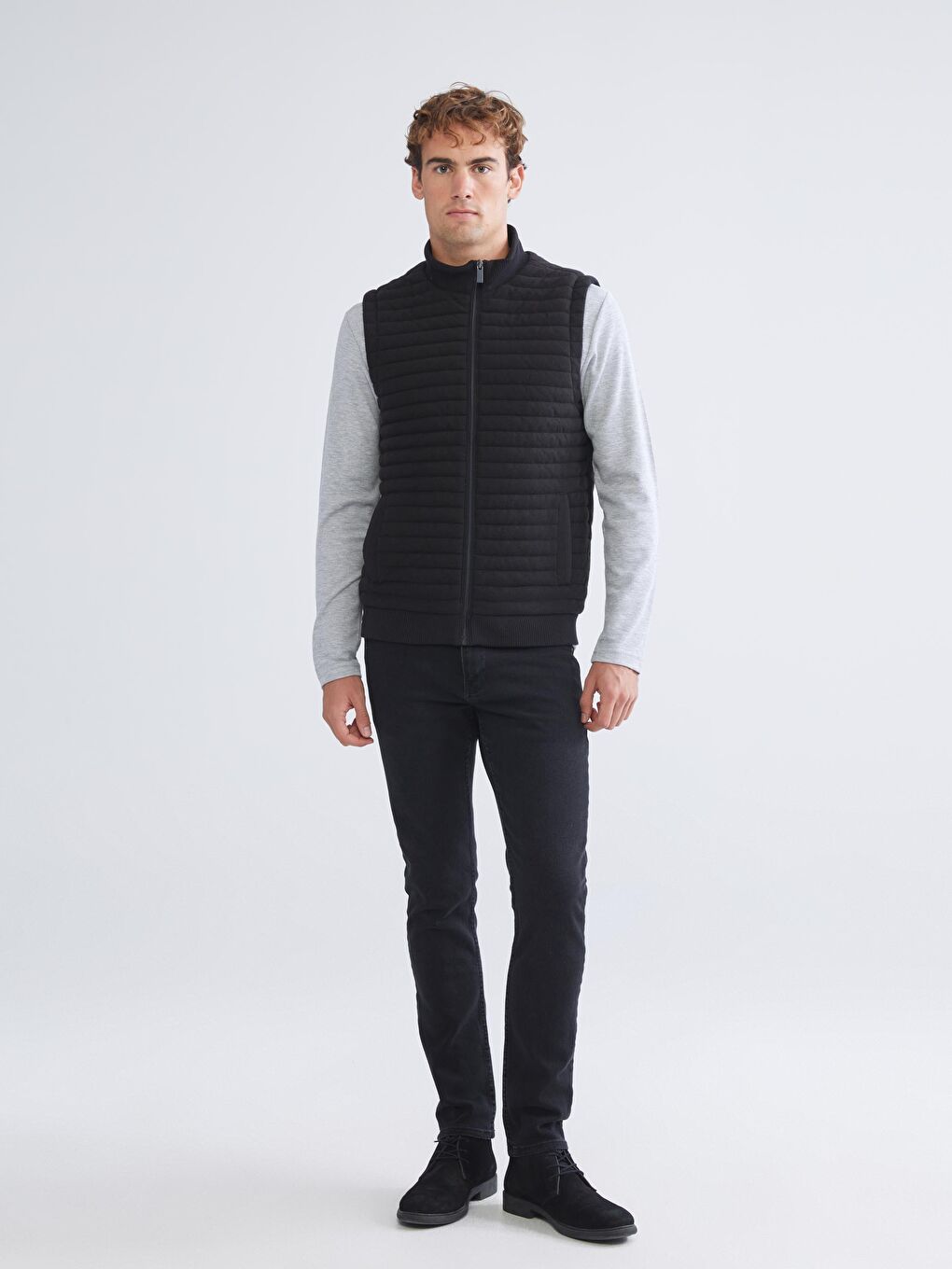 Regular Fit Funnel Neck Men's Knitwear Waistcoat-2