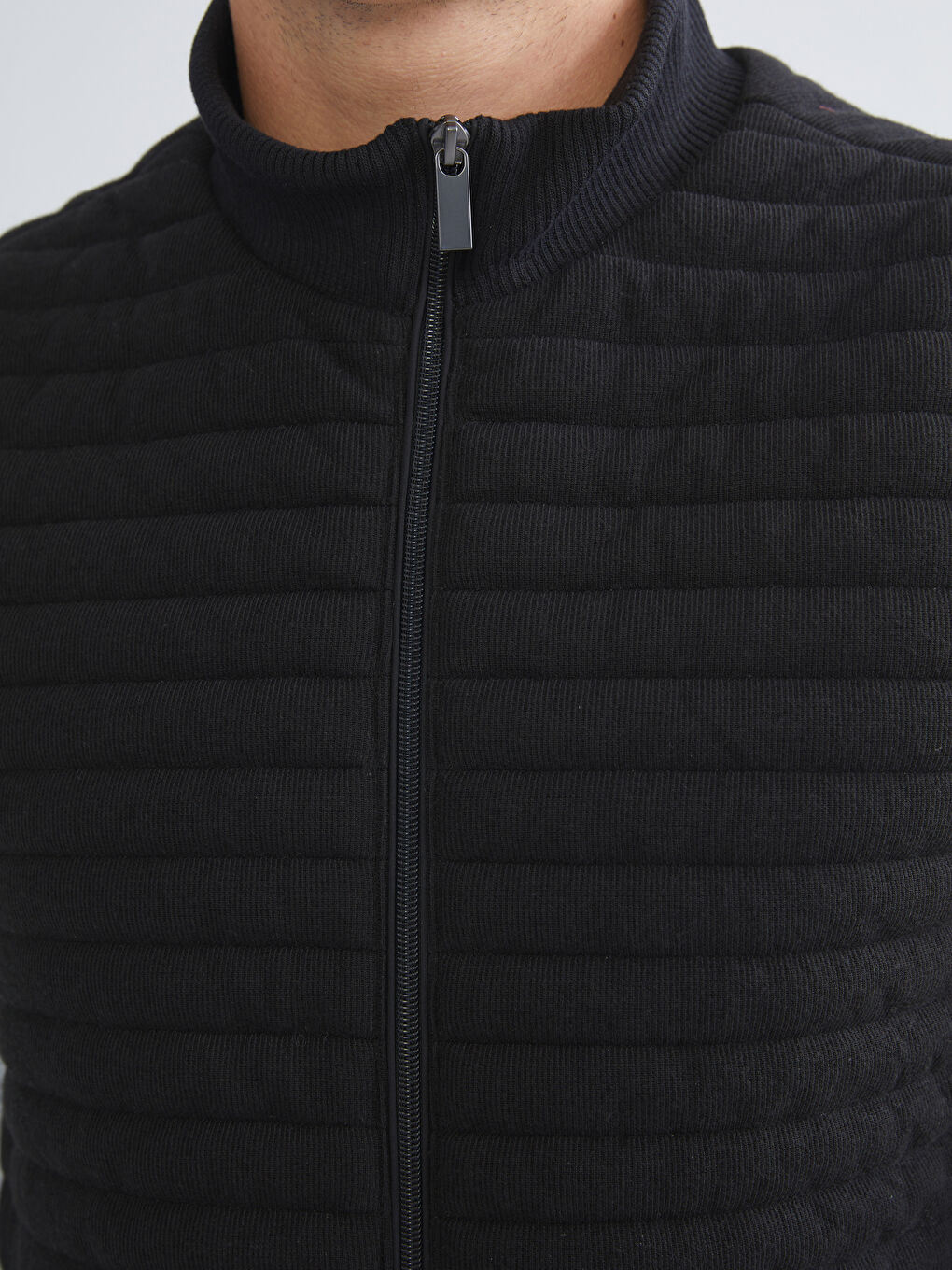 Regular Fit Funnel Neck Men's Knitwear Waistcoat-4