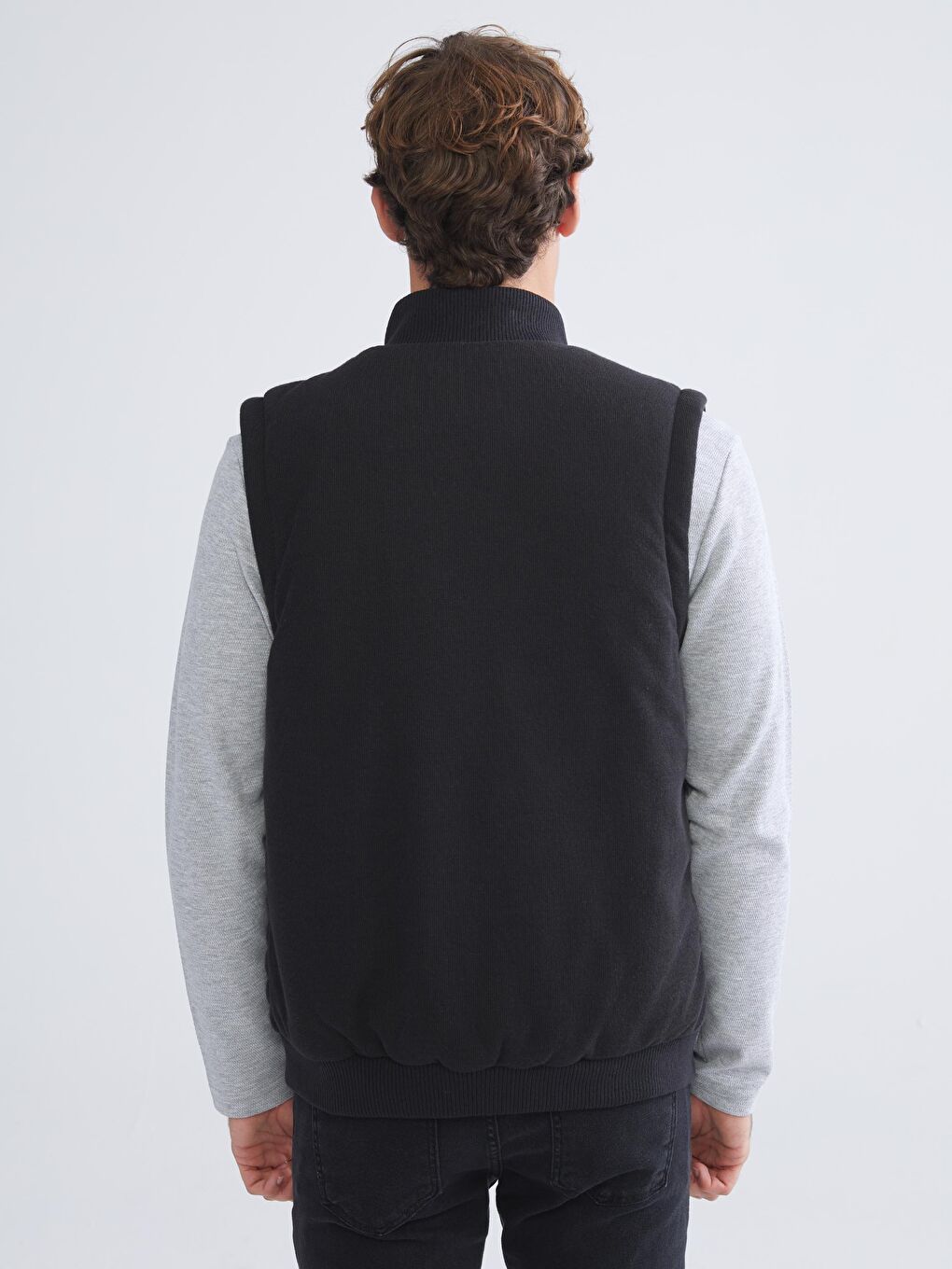 Regular Fit Funnel Neck Men's Knitwear Waistcoat-8