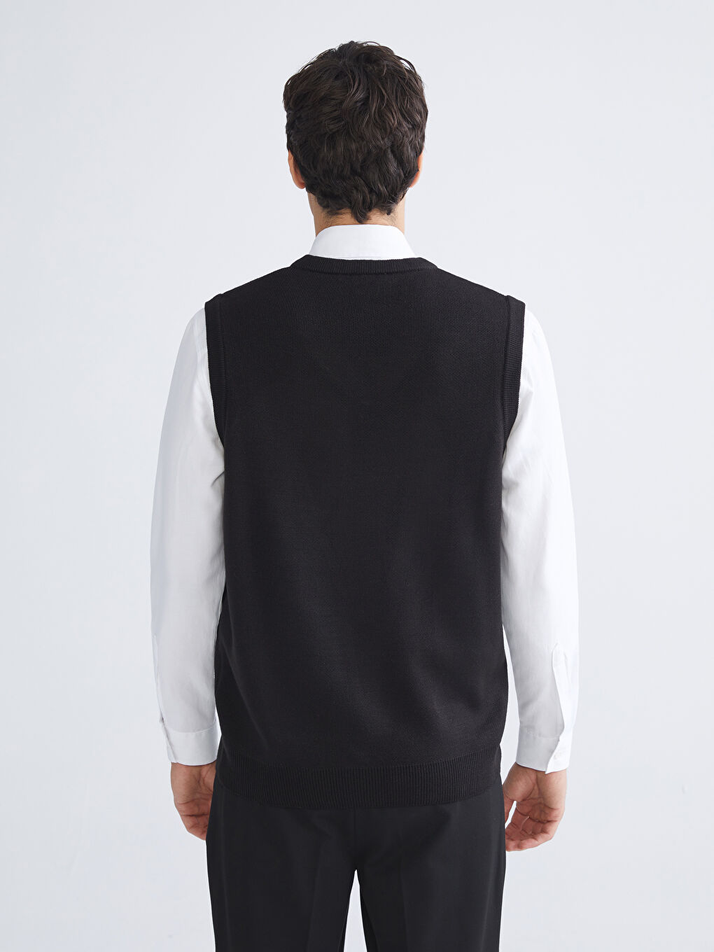 Standard Fit V Neck Men's Knitwear Sweater Vest-6