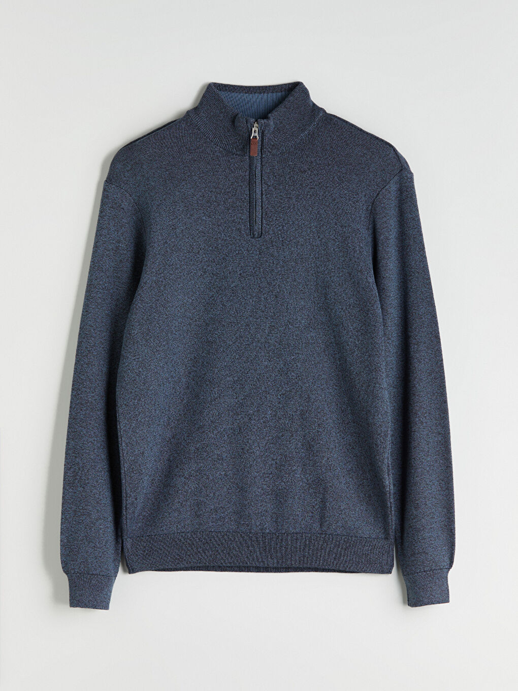 Petrol Dik Yaka Erkek Triko Kazak-4