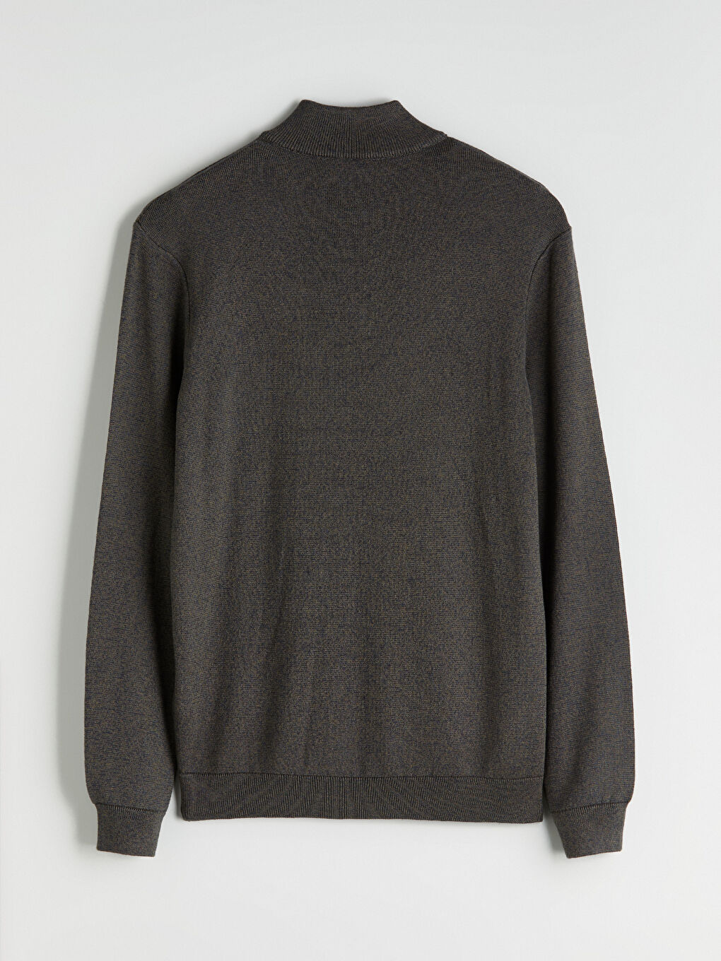 Haki Dik Yaka Erkek Triko Kazak-5