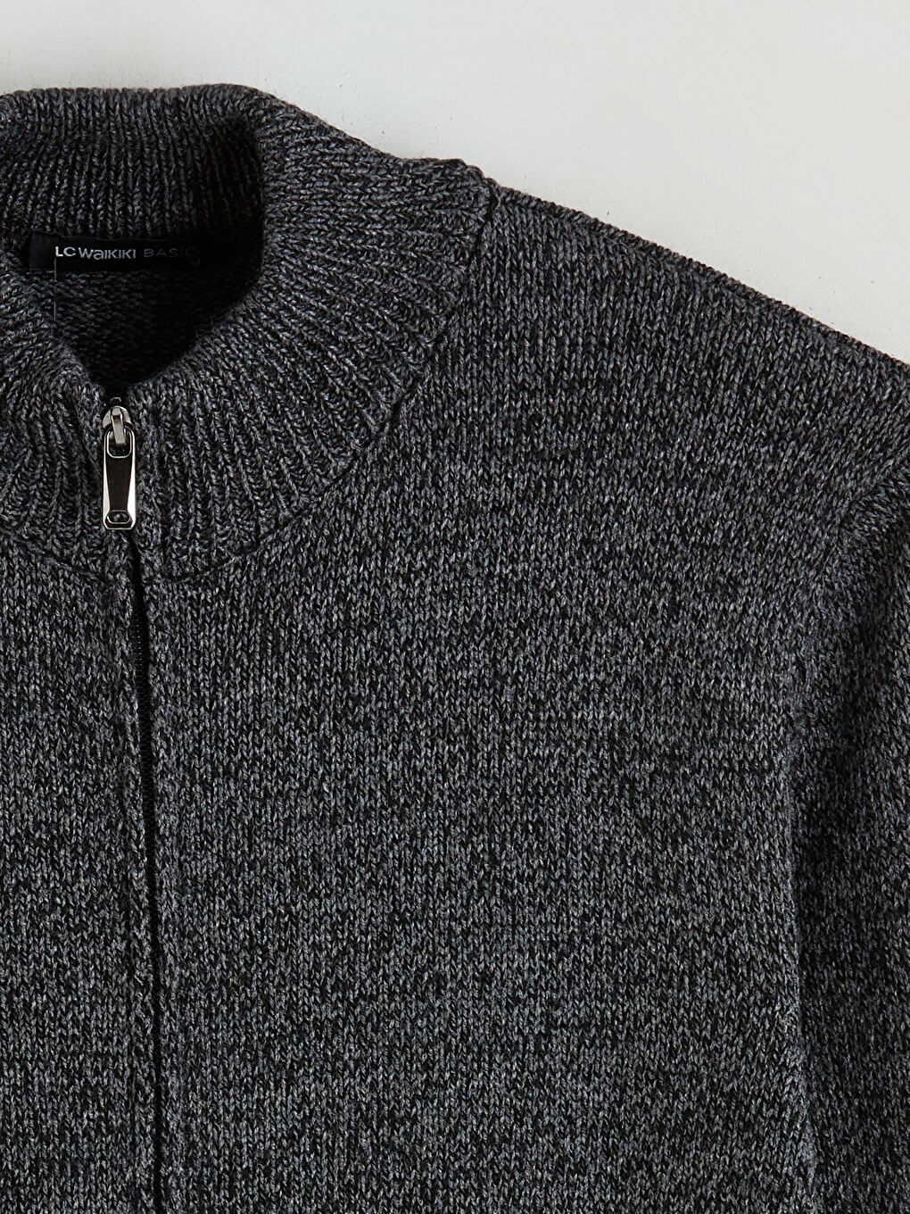 Regular Fit Funnel Neck Men's Knit Cardigan-5