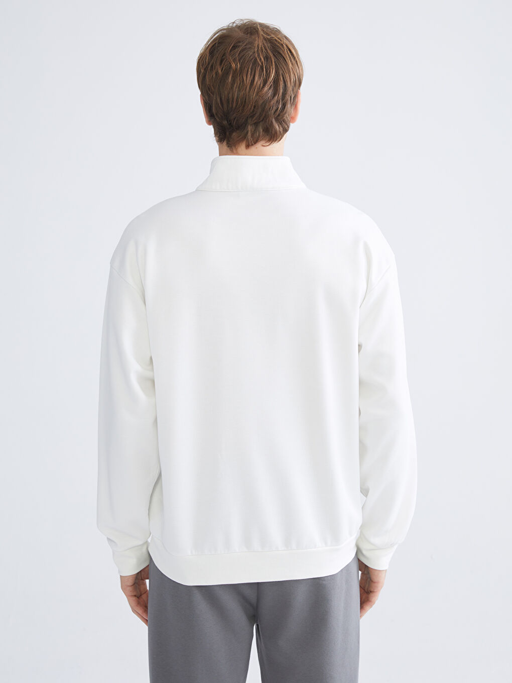 Funnel Neck Printed Men's Sweatshirt-3