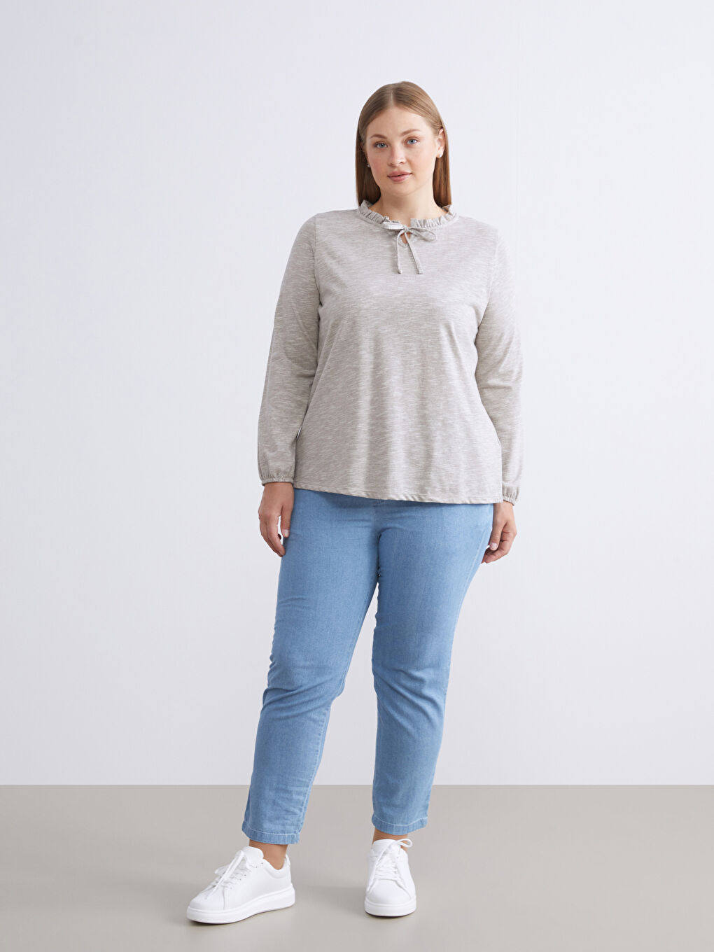 İndigo Beli Lastikli Carrot Fit Kadın Jean Pantolon