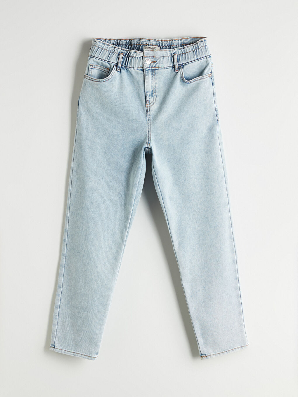 Jean Maman Slim à Taille Élastiquée pour Femmes-4