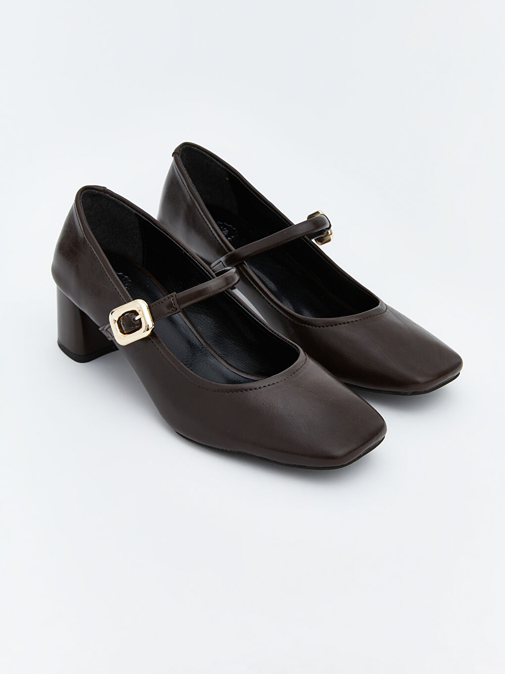 Bordo Deri Görünümlü Kadın Topuklu Ayakkabı