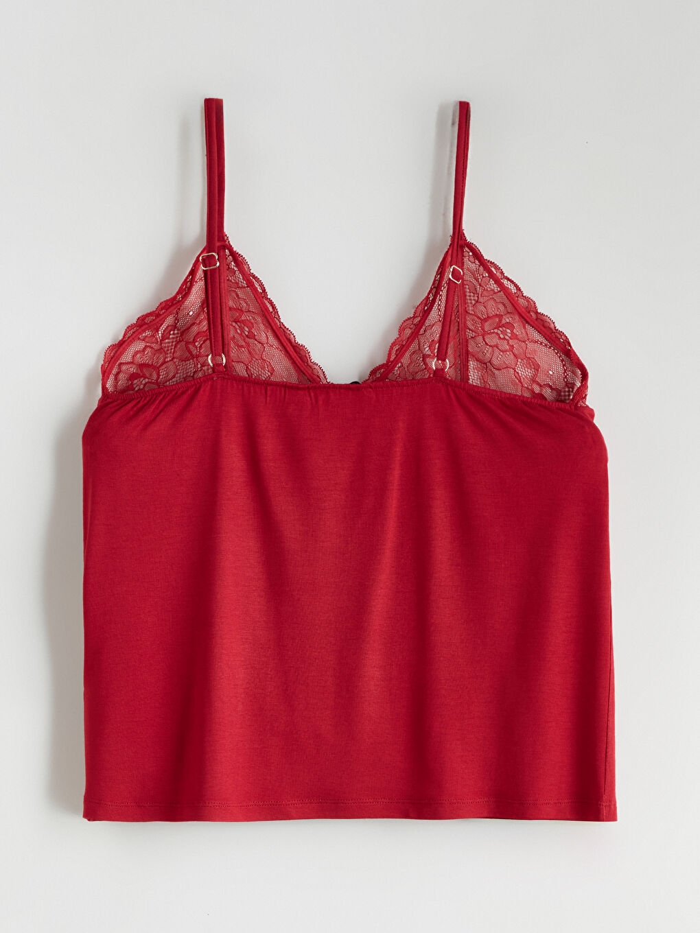 V Neck Lace Detailed Women's Shortie Pyjama Set-2