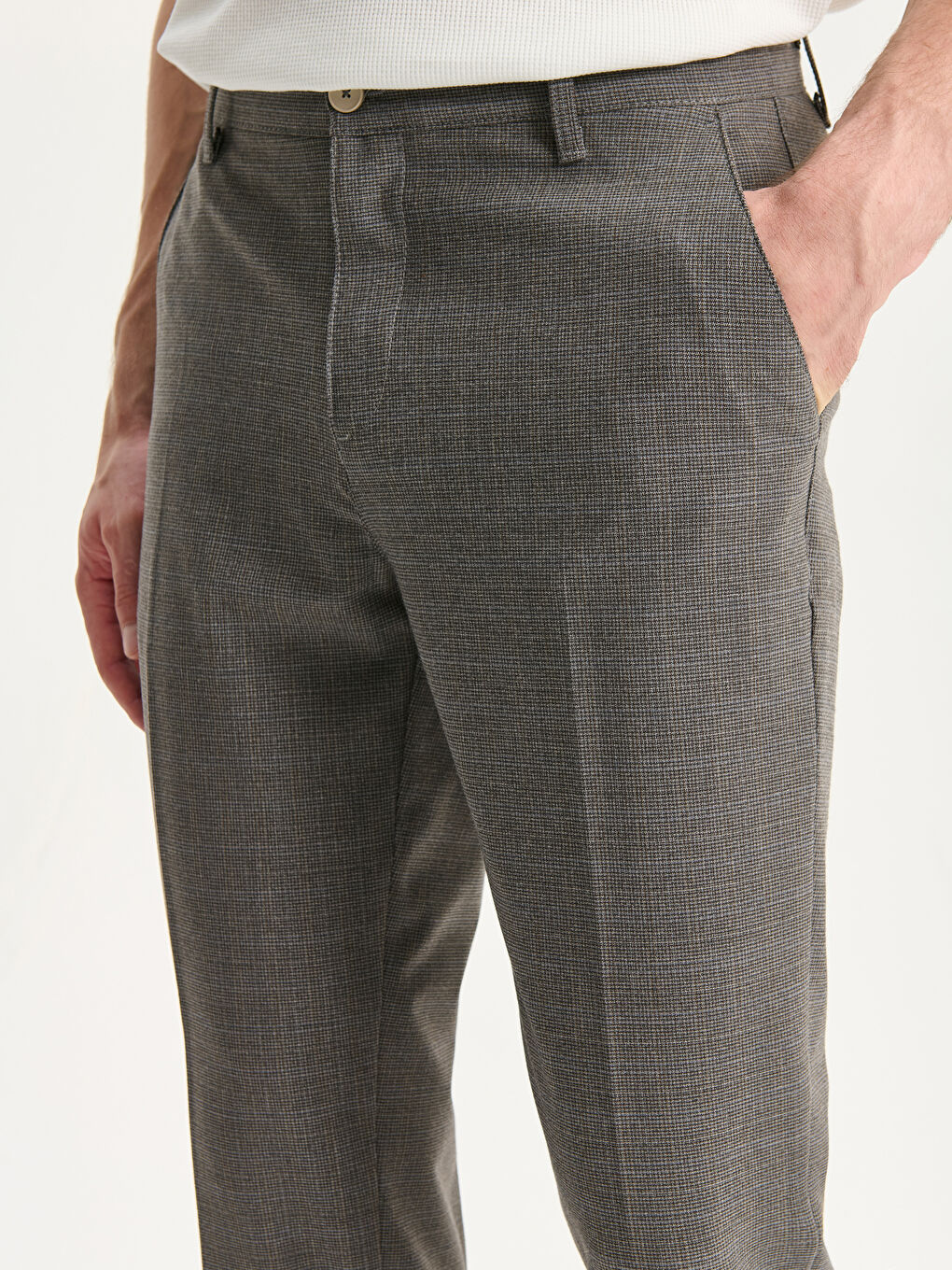 Antrasit Standart Kalıp Erkek Pantolon-2