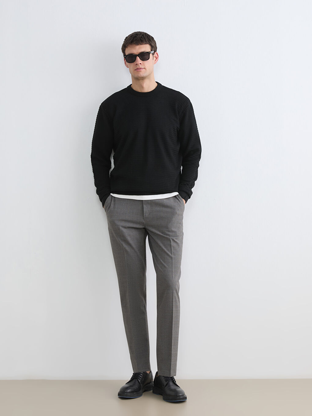 Antrasit Standart Kalıp Erkek Pantolon-1