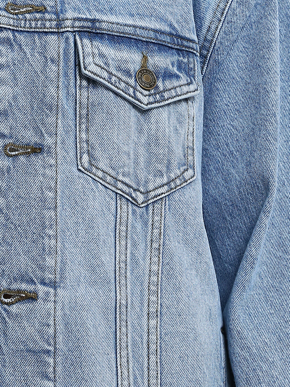 Collared Neck Women's Denim Jacket-2