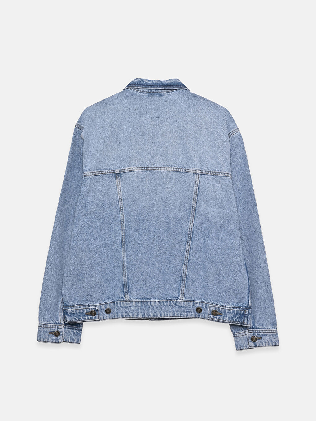 Geacă din Denim pentru Femei cu Guler-6