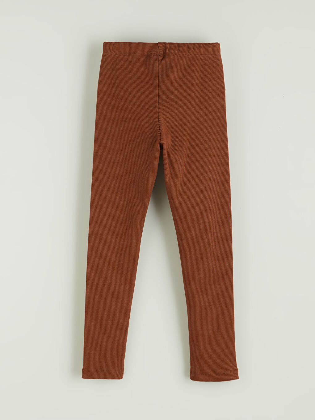 Kahverengi Beli Lastikli Kız Çocuk Uzun Tayt-2