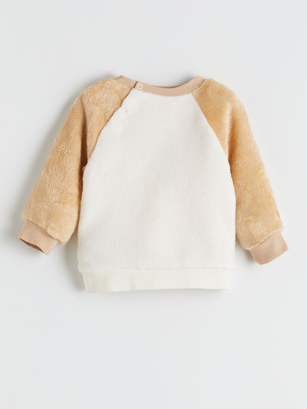 Bej Bisiklet Yaka Erkek Bebek Sweatshirt ve Tayt-2