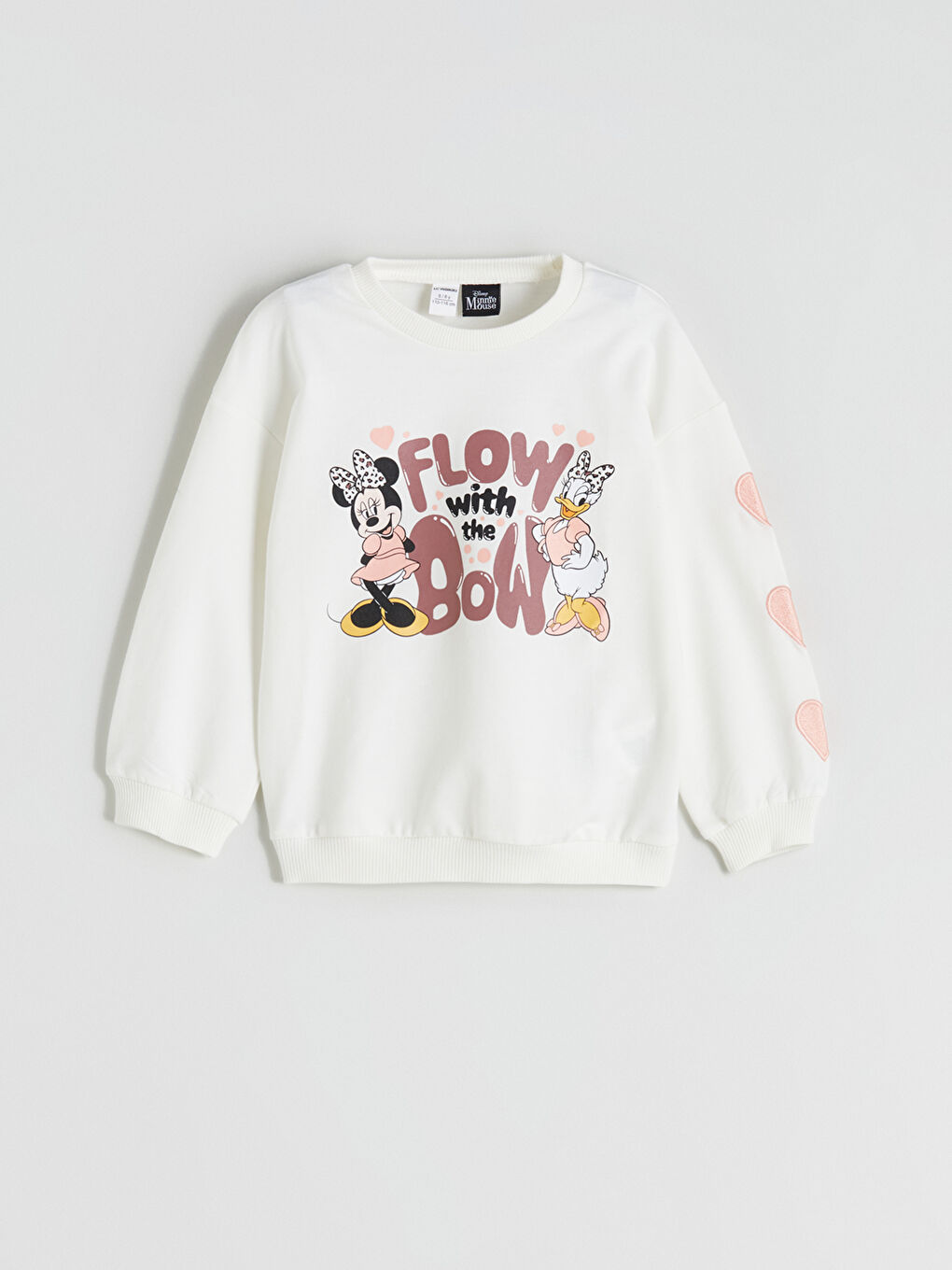 Crew Neck Minnie Mouse Printed Girls' Sweatshirt