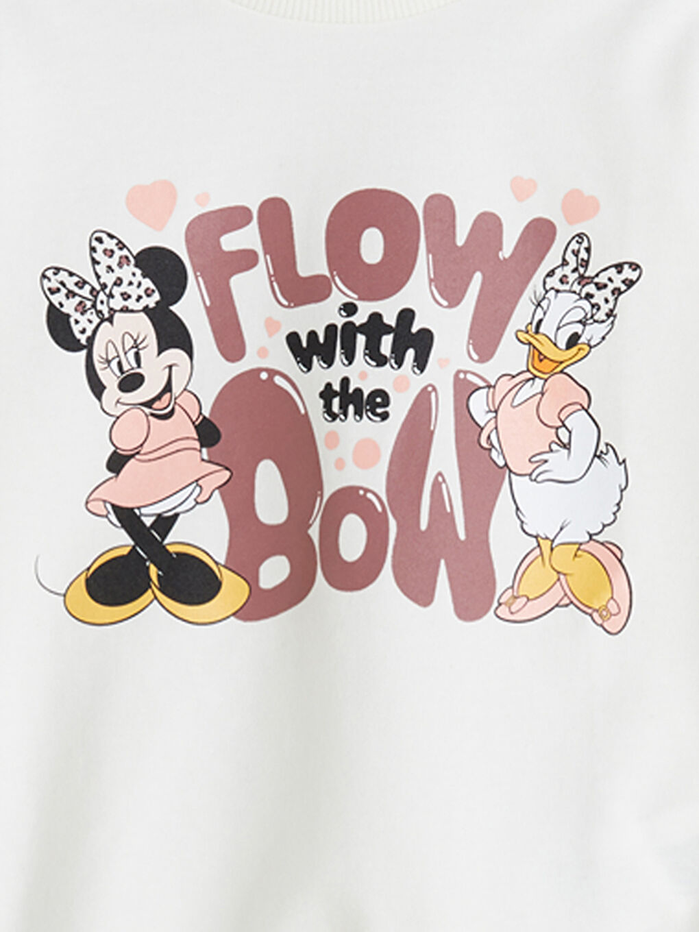 Crew Neck Minnie Mouse Printed Girls' Sweatshirt-1