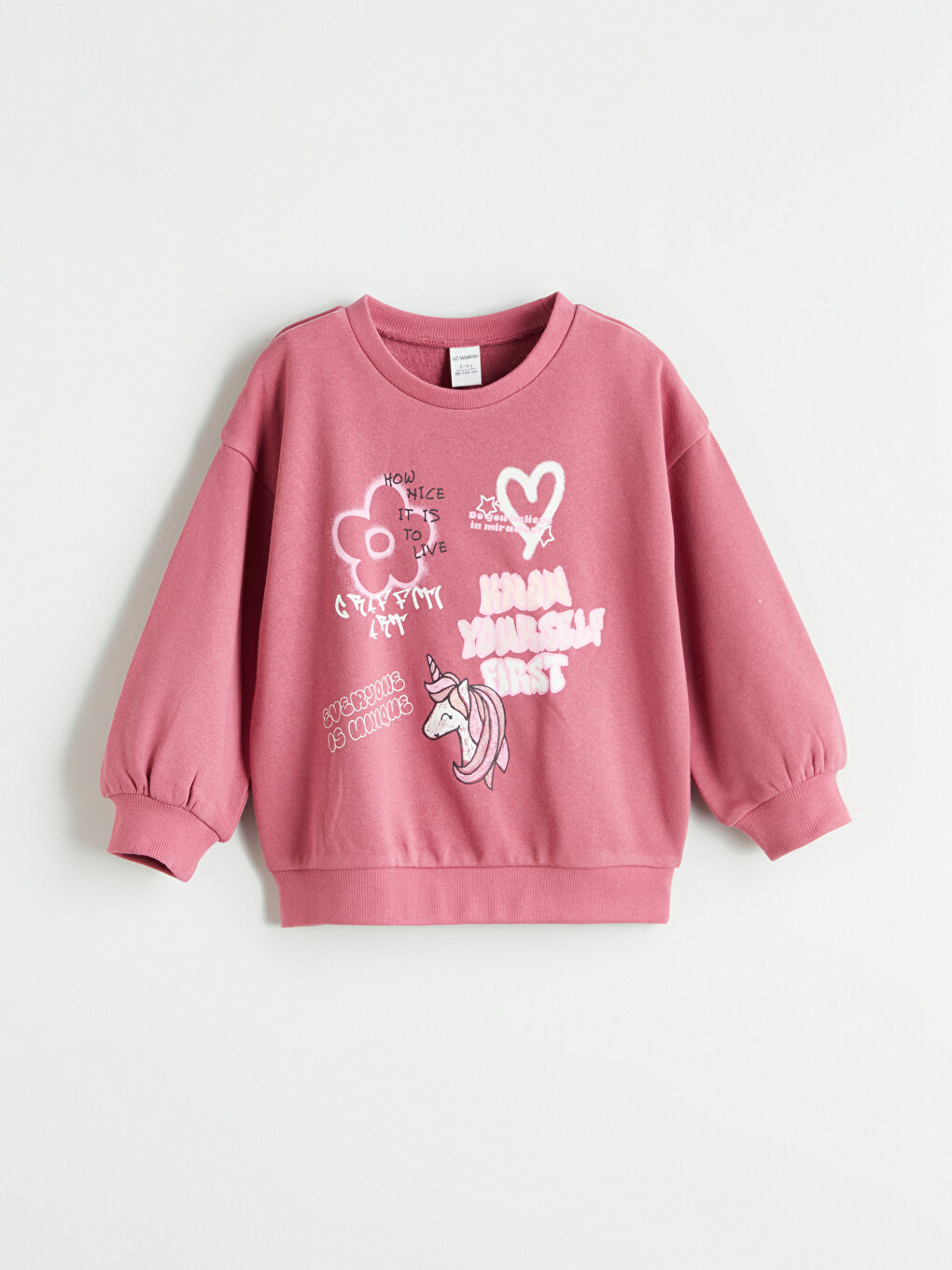 Sweat-shirt Imprimé pour Filles à Col Rond
