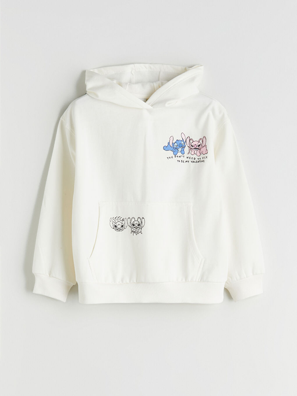 Hooded Stitch and Angel Printed Girls' Sweatshirt