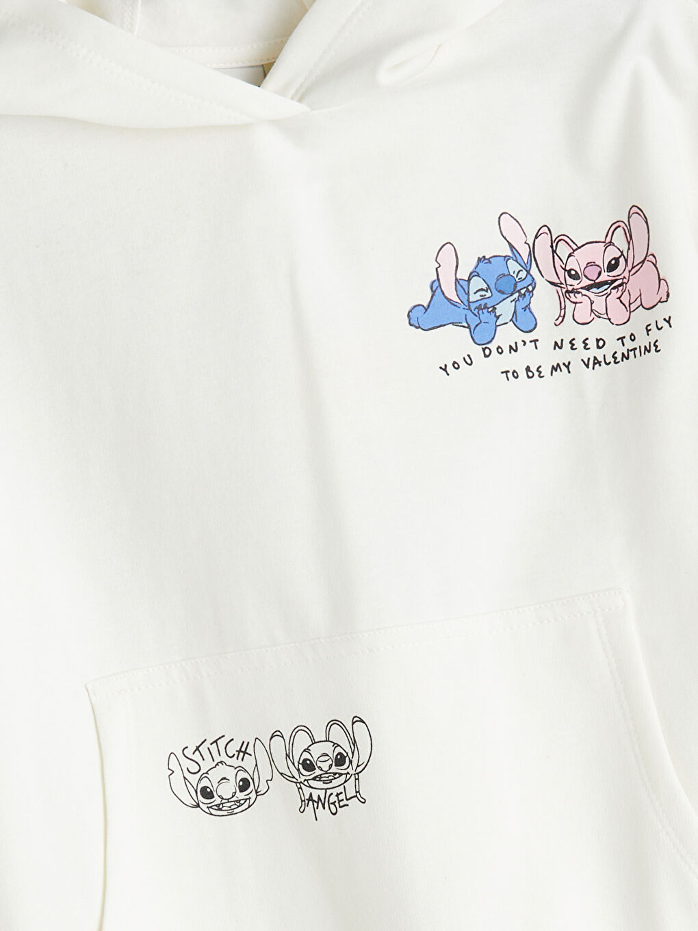 Hooded Stitch and Angel Printed Girls' Sweatshirt-1