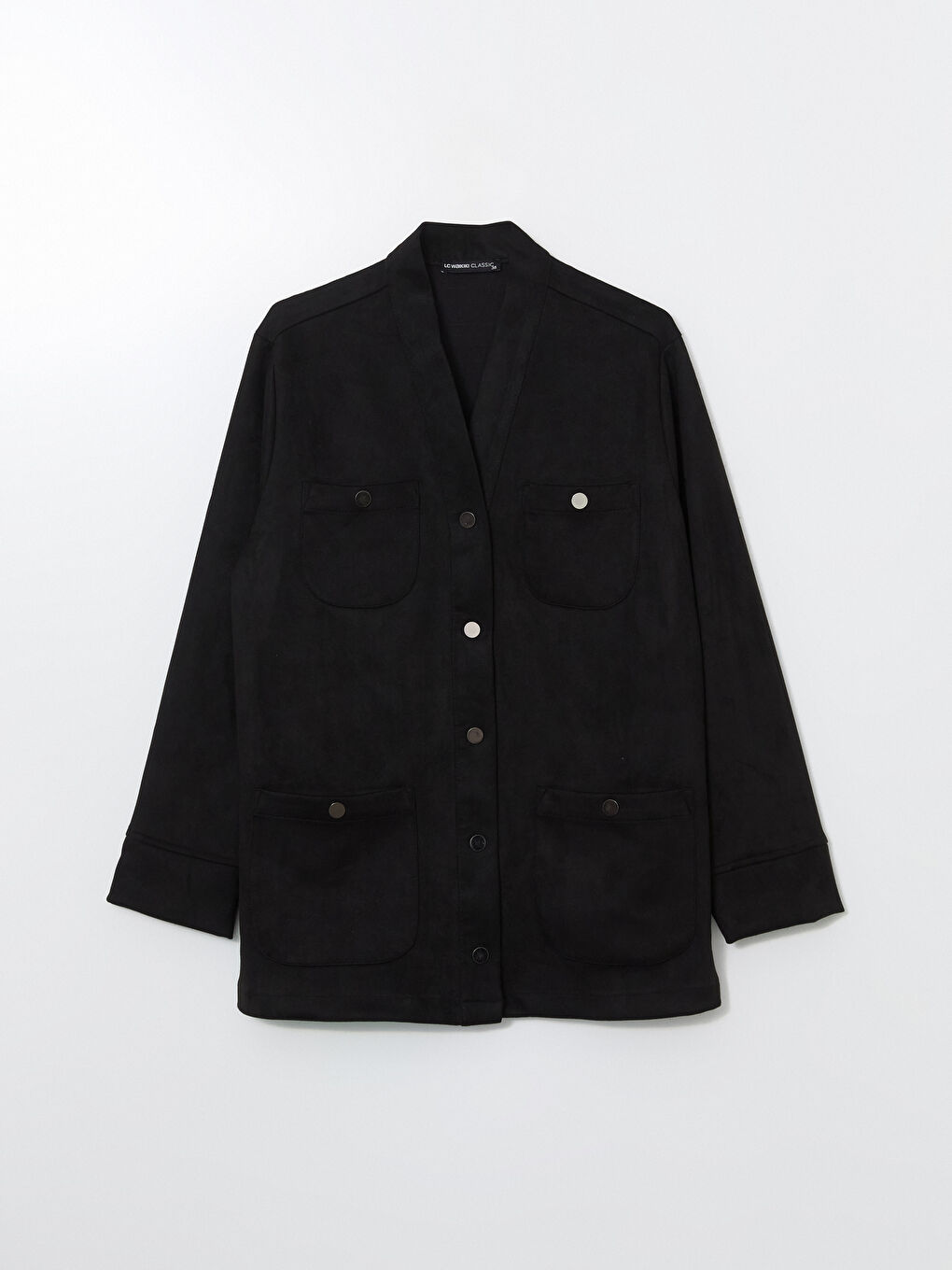 Siyah Kadın Süet Görünümlü Ceket-4