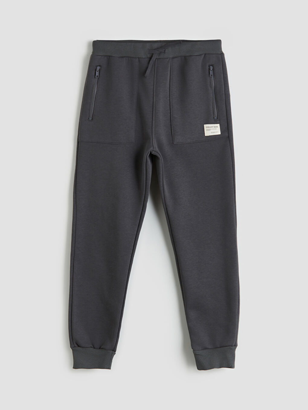 Antrasit Beli Lastikli Erkek Çocuk Jogger  Eşofman Altı