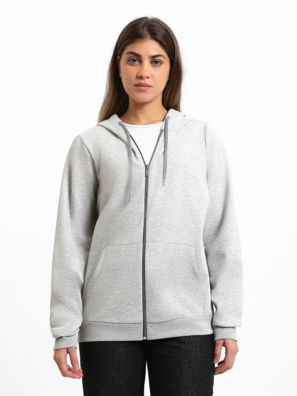 Sweat zippé à capuche pour Femmes-1
