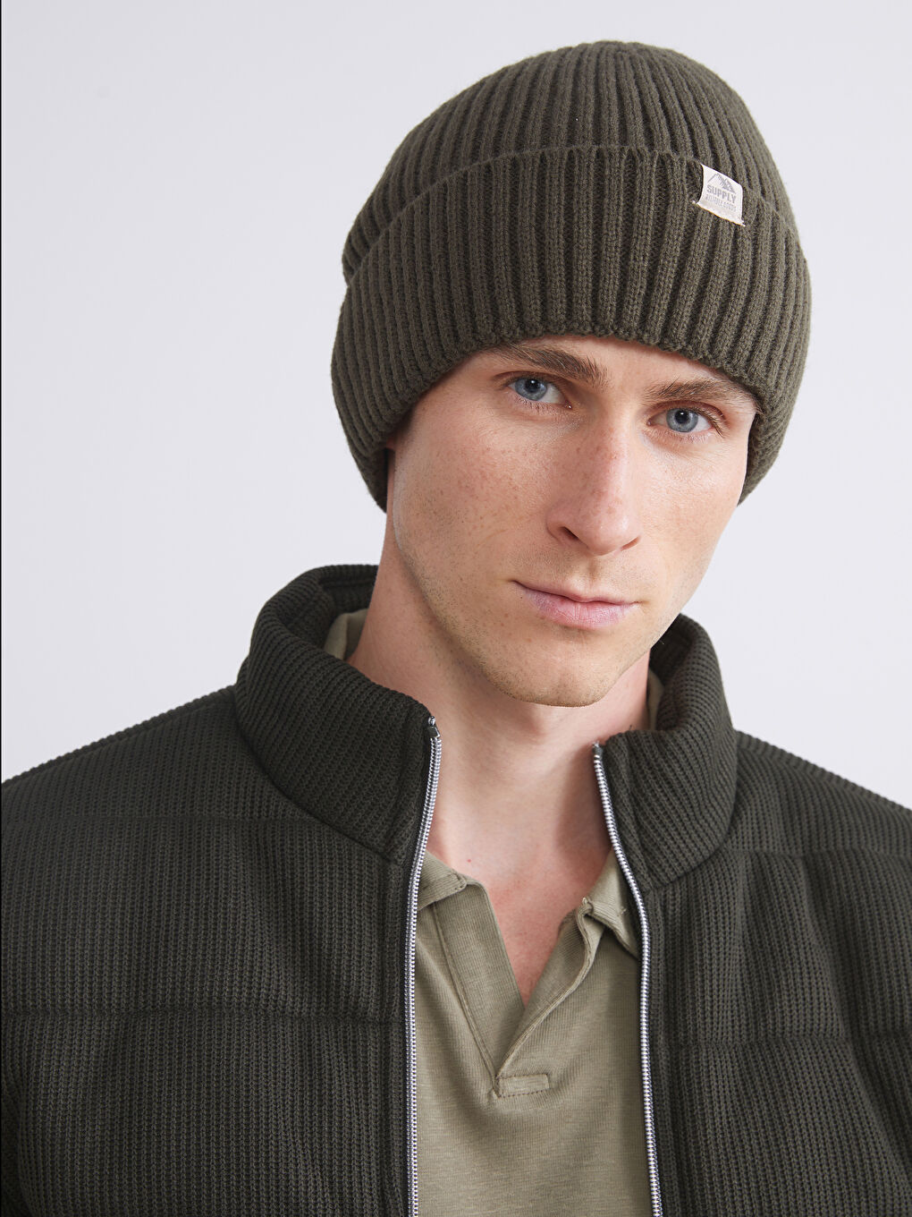 Label Embroidered Men's Beanie