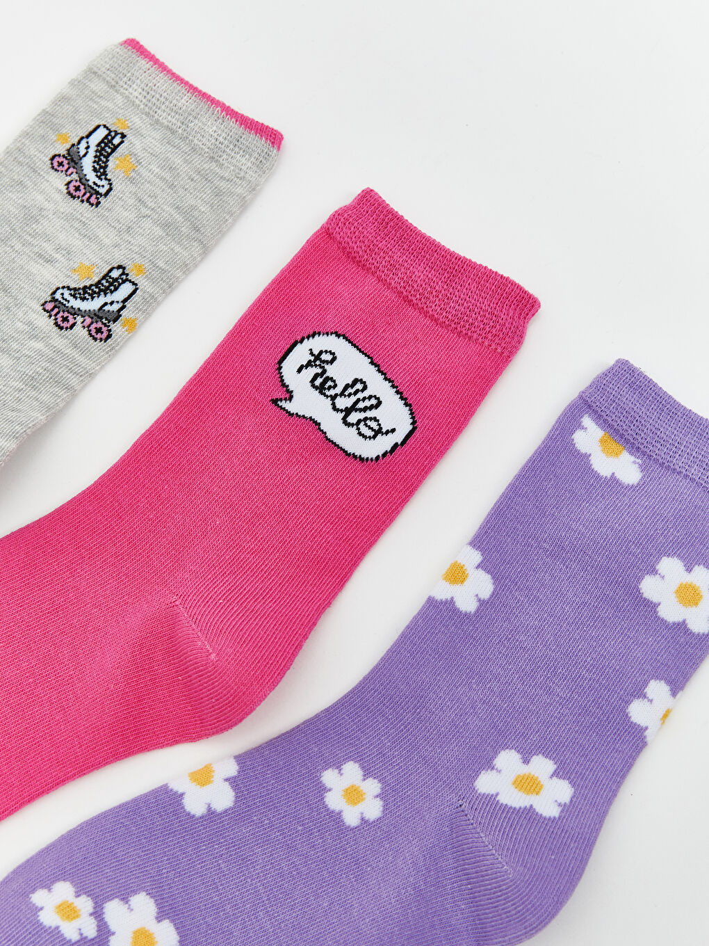 Patterned Girls' Ankle Socks 5 Pack-1