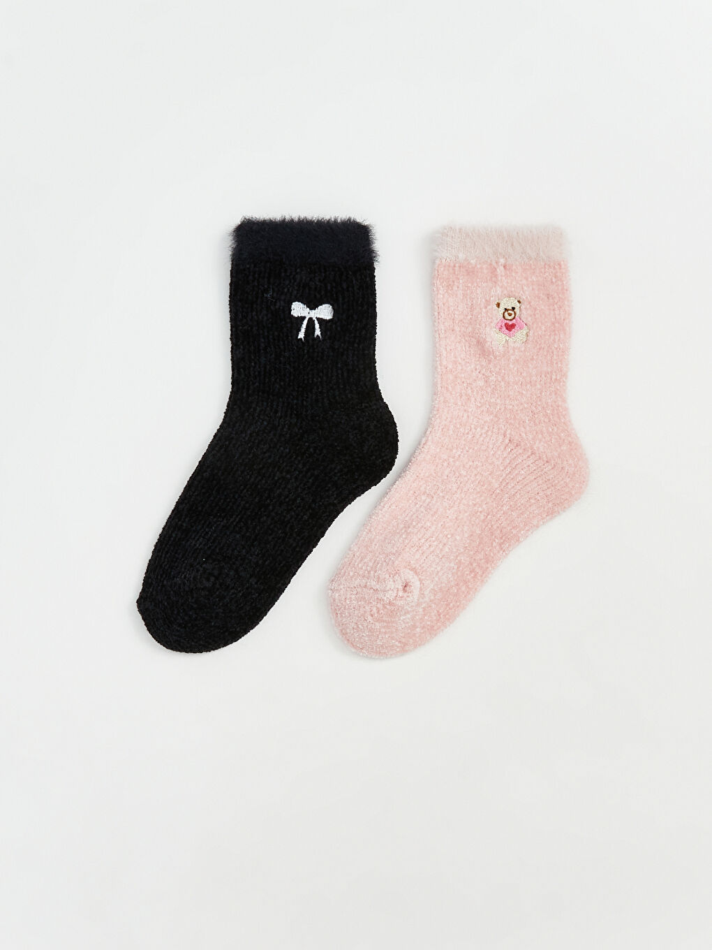 Embroidered Girls' Ankle Socks 2 Pack