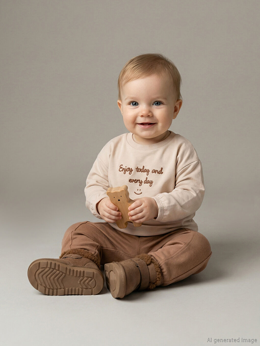 Crew Neck Baby Boy Sweatshirt and Tracksuit Bottom
