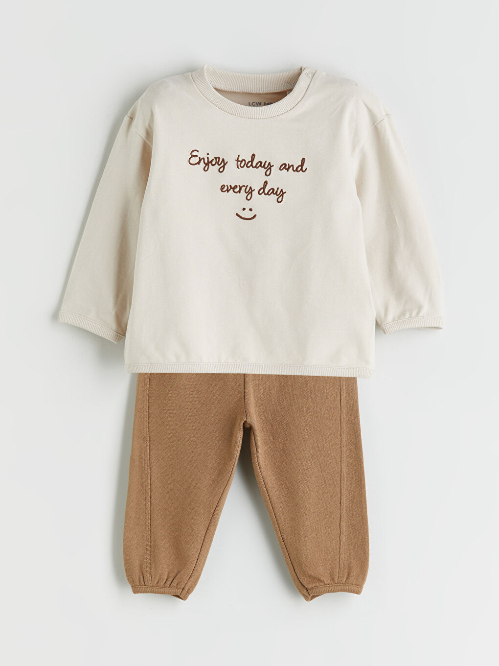 Crew Neck Baby Boy Sweatshirt and Tracksuit Bottom 2 Pack