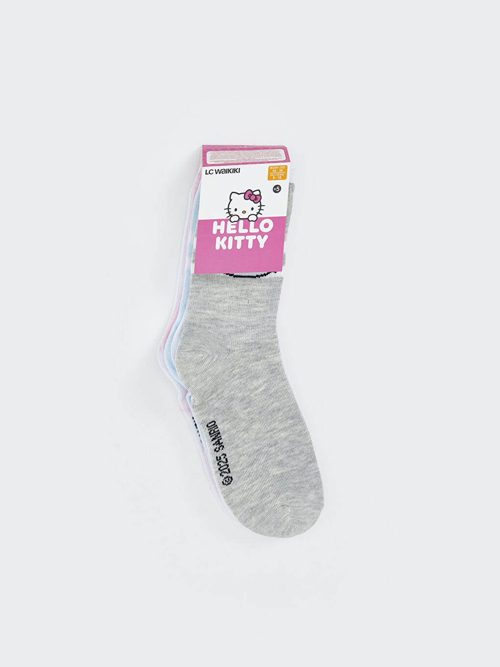 Hello Kitty Patterned Girls Ankle Socks 5 Pack-1