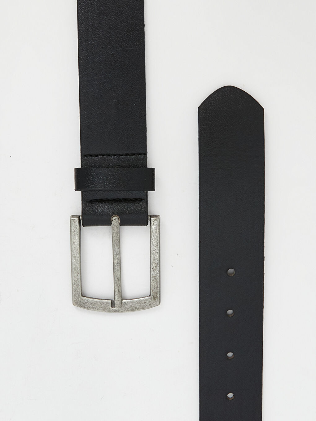 Siyah Deri Görünümlü Erkek Kemer-2
