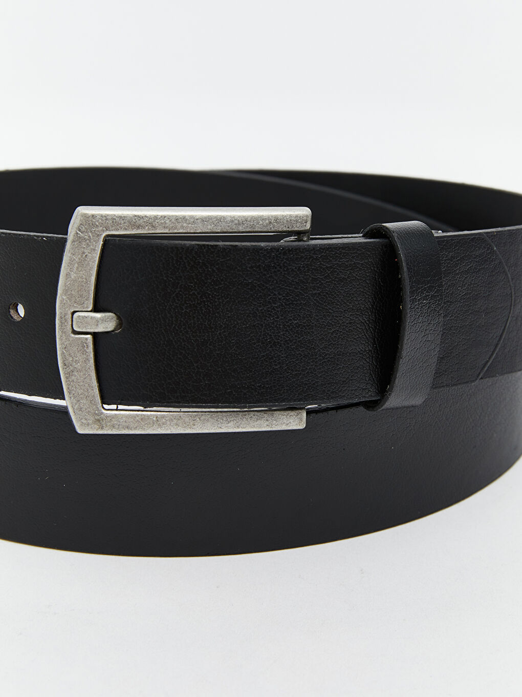 Siyah Deri Görünümlü Erkek Kemer-3