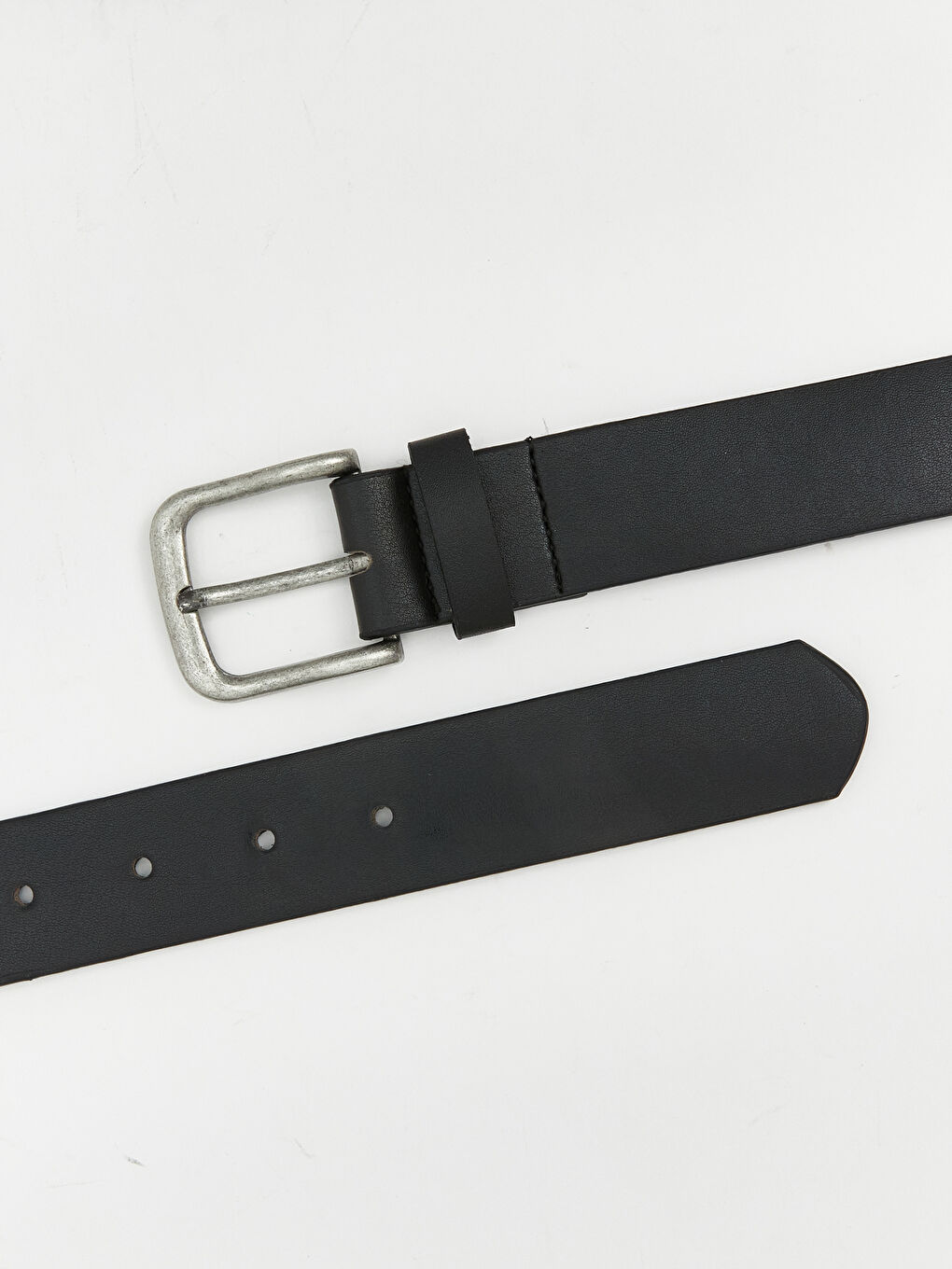 Siyah Deri Görünümlü Erkek Kemer-2