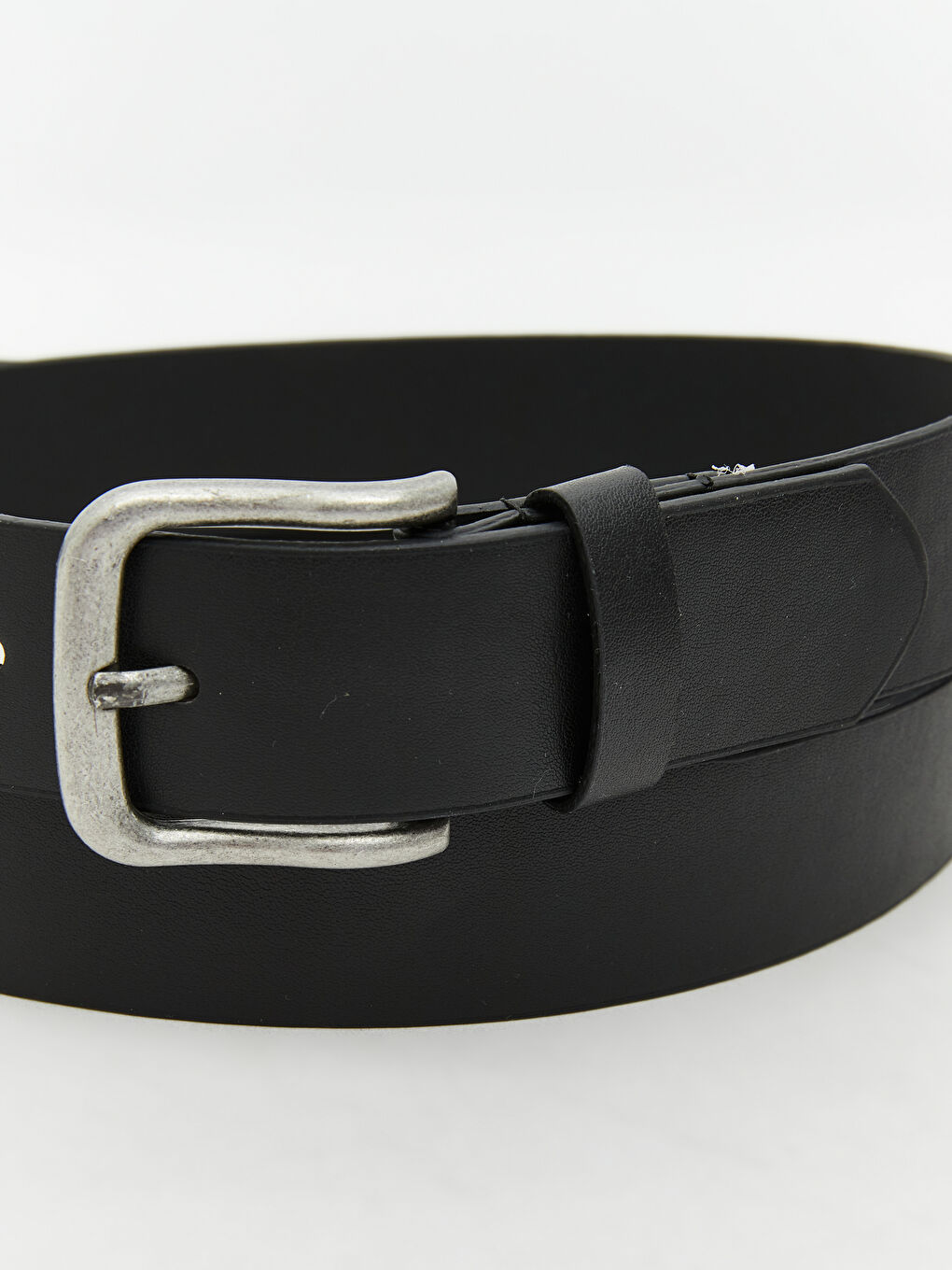 Siyah Deri Görünümlü Erkek Kemer-3