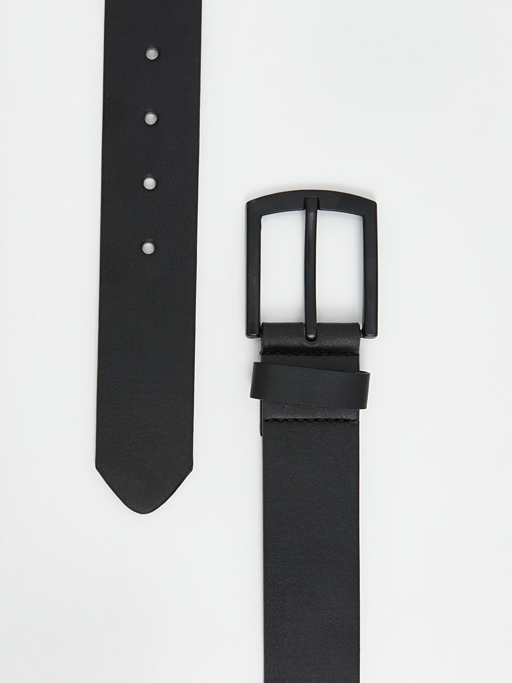 Siyah Deri Görünümlü Erkek Kemer-2