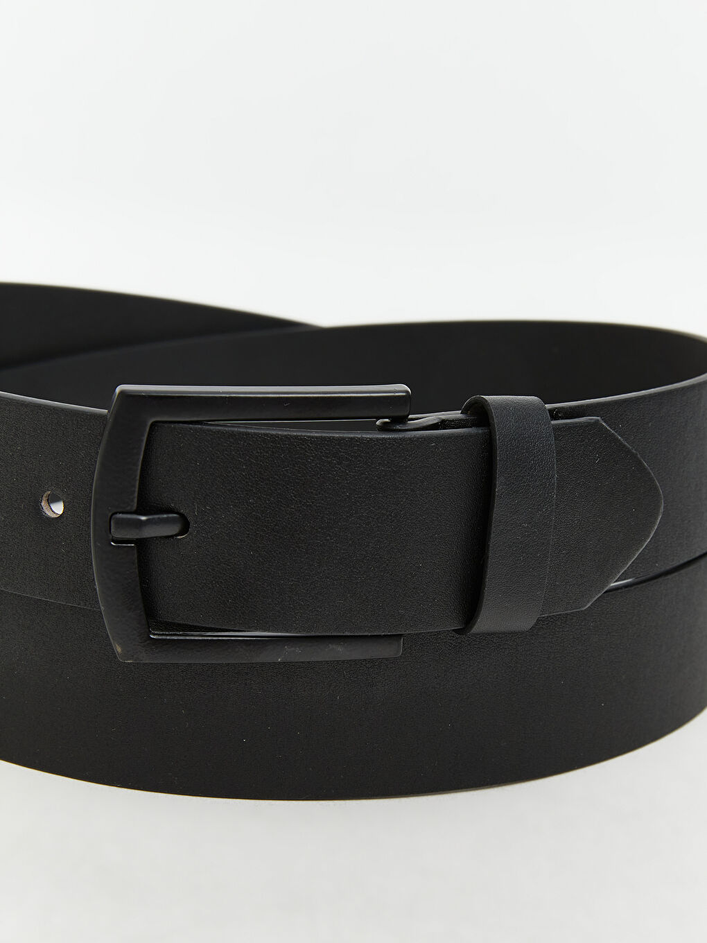 Siyah Deri Görünümlü Erkek Kemer-3