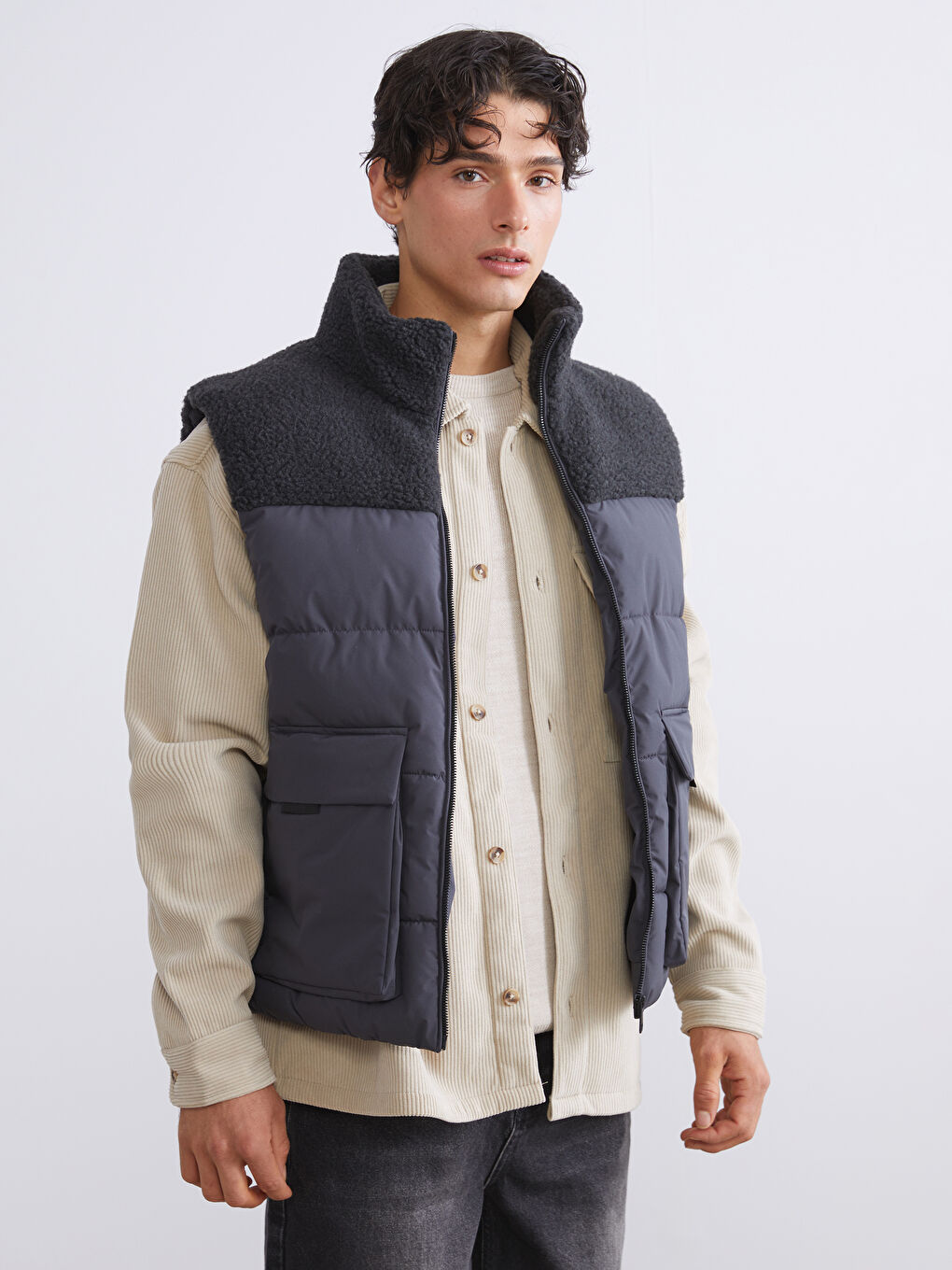 Muškarac SIVA Napuhani deblji prsluk