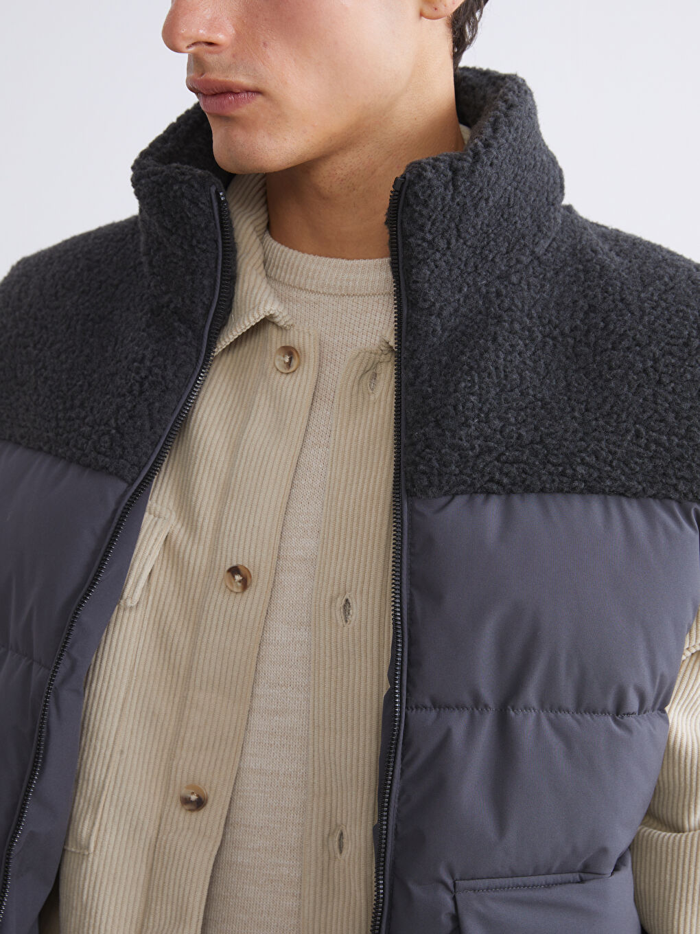 Muškarac SIVA Napuhani deblji prsluk-2