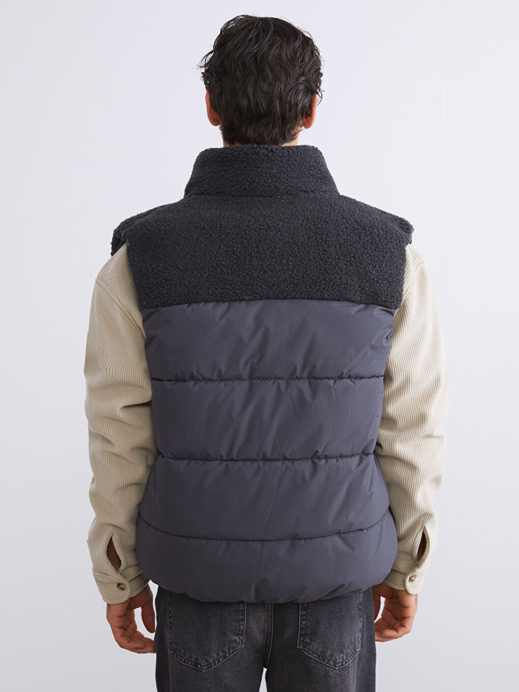 Muškarac SIVA Napuhani deblji prsluk-4