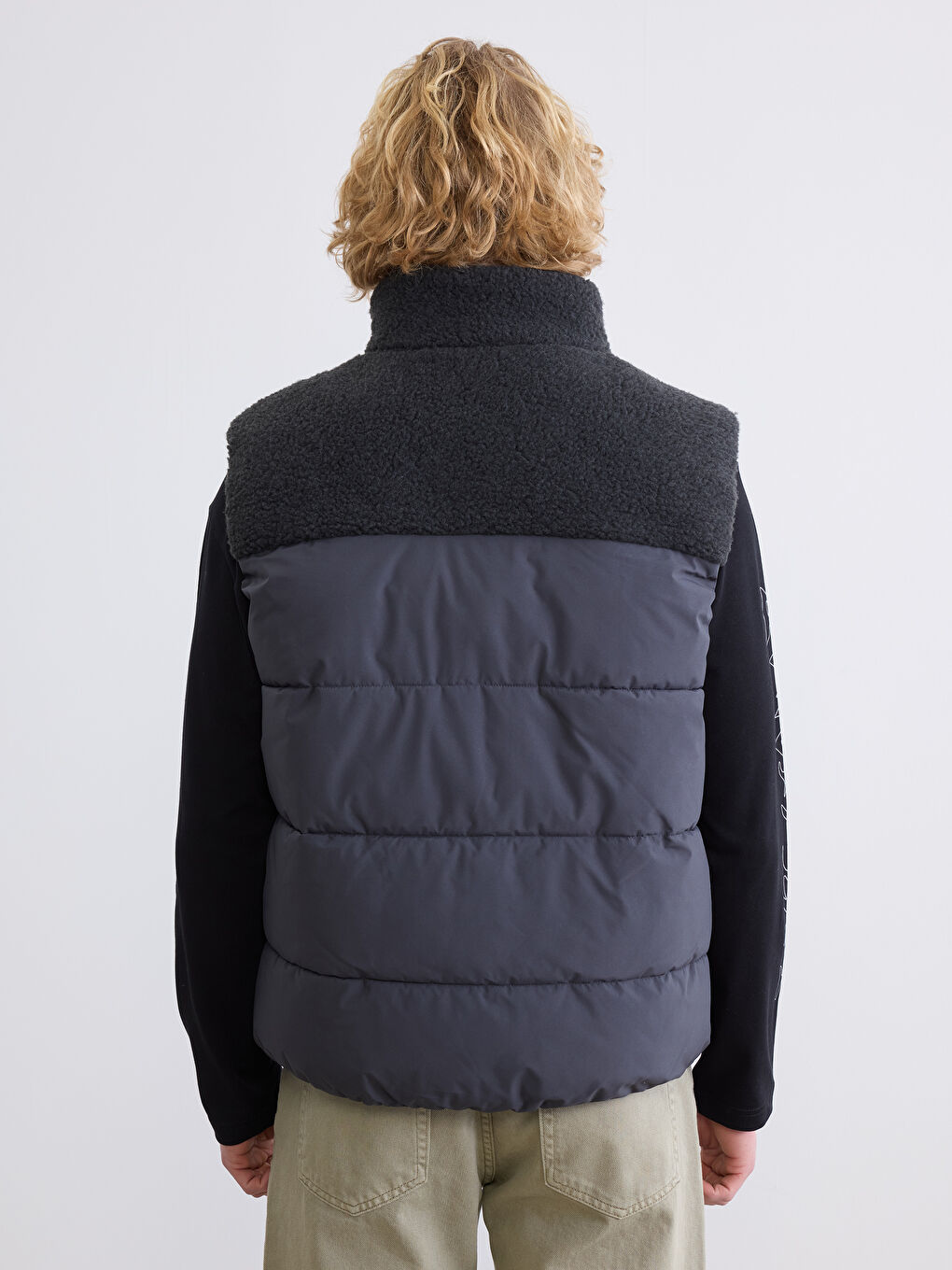 Men's Padded Vest with Stand Collar in a Regular Fit-4